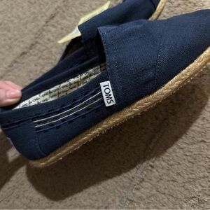 Toms Blue Canvas Slip-On Loafers